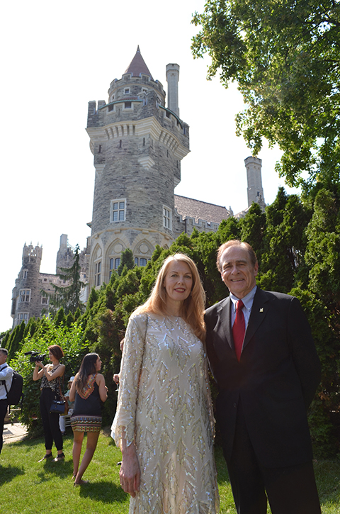 Trelawny Howell (left) with Toronto Deputy Mayor Norm Kelly at the World Pride mass wedding held at Casa Loma on June 26, 2014.